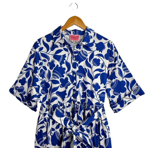 Kate Spade Blue and White Floral Midi Dress - Picture 5 of 10
